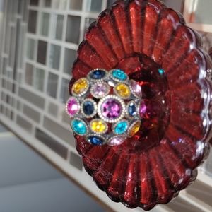Vintage Colorful Fashion Ring-Size 7
